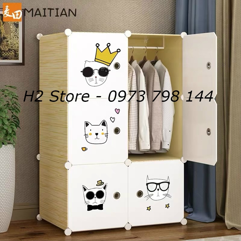 TỦ NHỰA LẮP GHÉP THÔNG MINH 6 Ô ĐỂ ĐỒ ĐA NĂNG