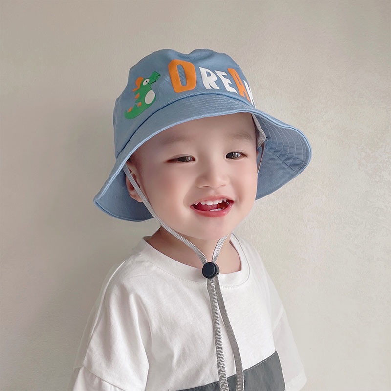 Nón Bucket Hình Khủng Long Hoạt Hình Chống Tia UV Cho Bé