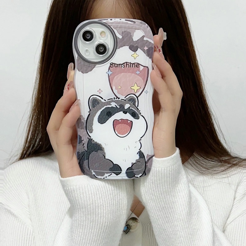 Cute Casing Redmi 12C A1 10C 10A 9C 9A 9S 8 6A 5A Note 12 4G 5G 11S 11 10s 10 Pro 9 9S 8 POCO X4 X5 M3 X3 Pro NFC Cartoon Raccoon Duck Waves Edge Fine Hole  Soft Phone Case Cover STB 07