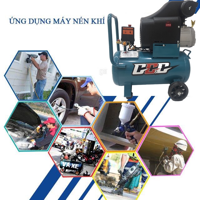 Máy nén khí mini không dầu dùng điện 30L Không ồn phun sơn