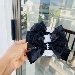 Kẹp tóc nơ đen tiểu thư