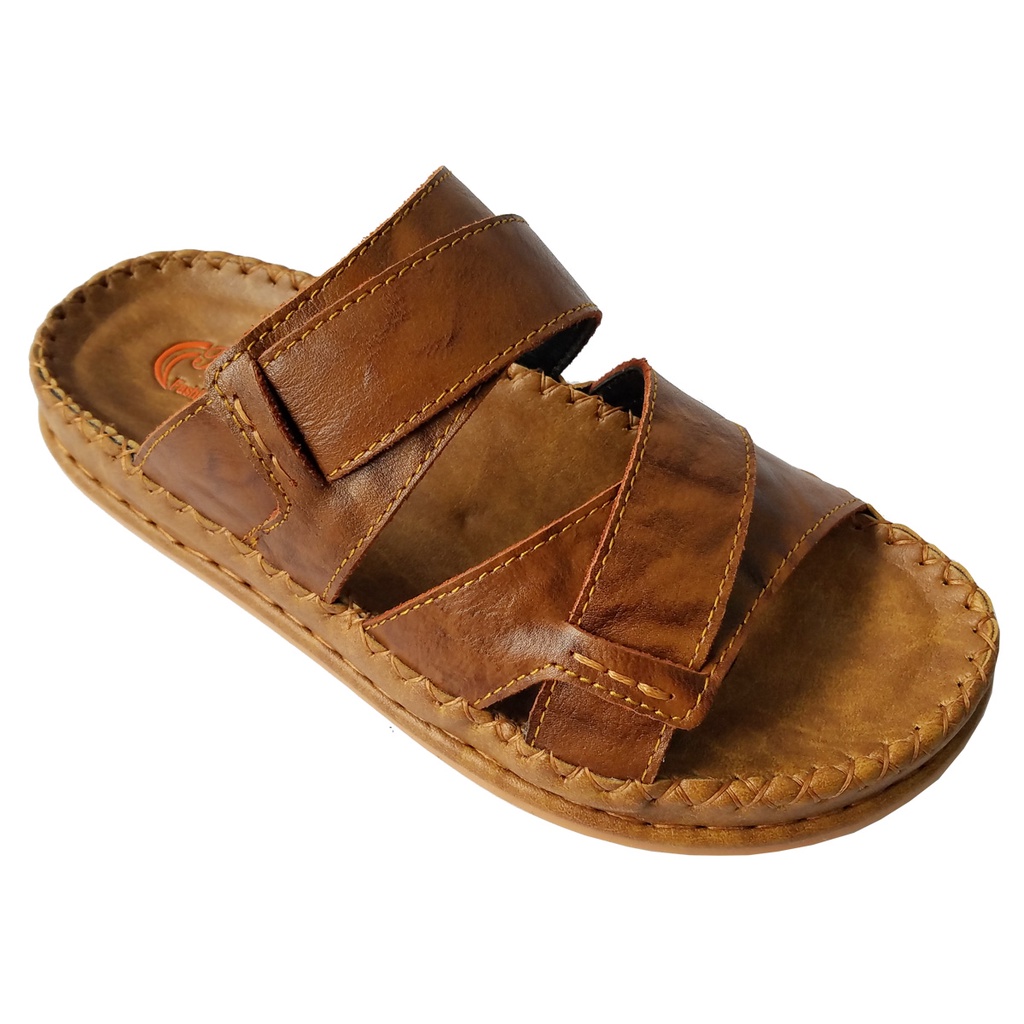 Dép Nam Quai Chéo BIGGBEN Da Bò Thật Cao Cấp HKD629