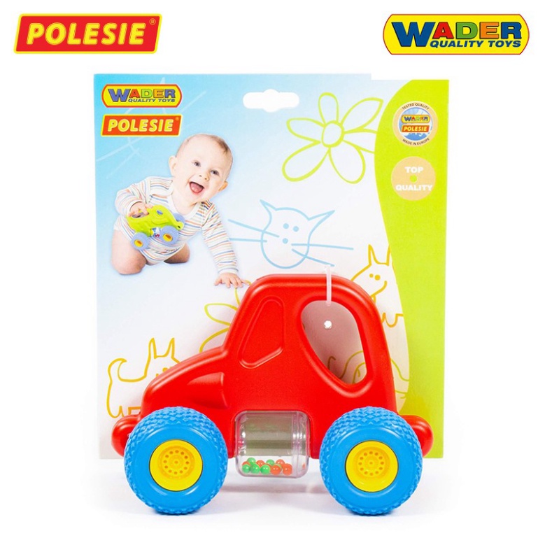 Xe đẩy Tập Bò Lục Lạc Hình Xe Ô tô, Màu Sắc Thu Hút, Nhựa ABS An Toàn Nhập Khẩu Châu Âu CHÍNH HÃNG POLESIE 38210