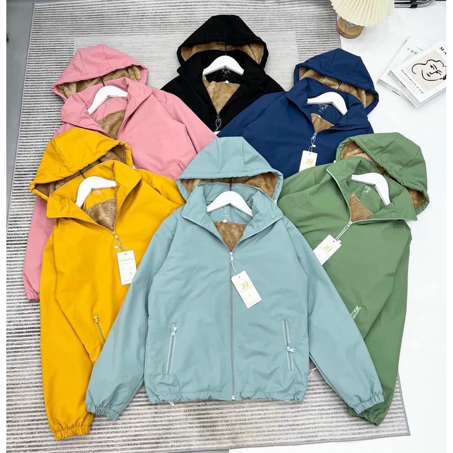 Áo gió NỮ LÓT LÔNG CỪU cao cấp