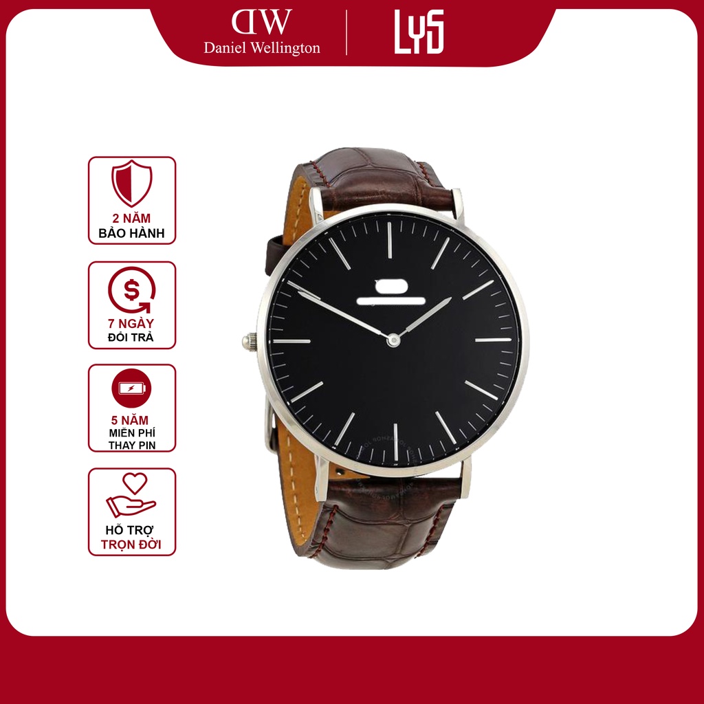 Đồng hồ nam dây da DW York 40mm Men's Silver Watch - Hàng Authentic