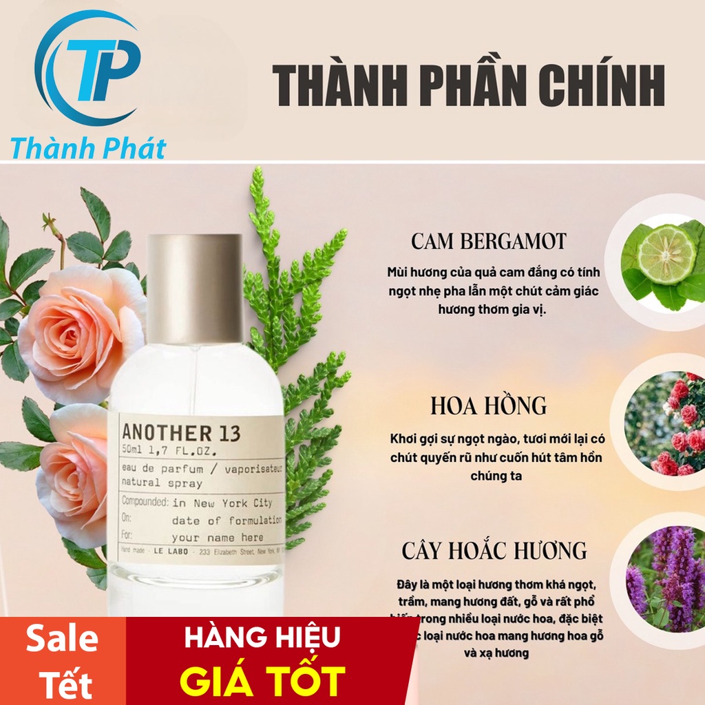 Nước hoa unisex Le Labo Another 13 Trong veo nhẹ nhàng thanh khiết, Lưu hương lâu mùi hương gỗ tươi mát cuốn hút | BigBuy360 - bigbuy360.vn