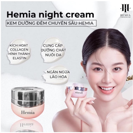 Kem Dưỡng Da Face Hemia, Kem Face Night Cream Hemia Dưỡng trắng 35g