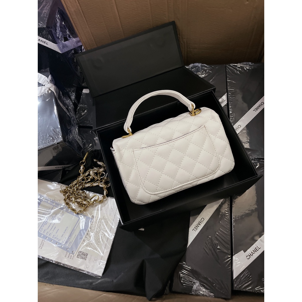 Túi Da Hạt Quai Xách Chần Trám size 20 Box xịn