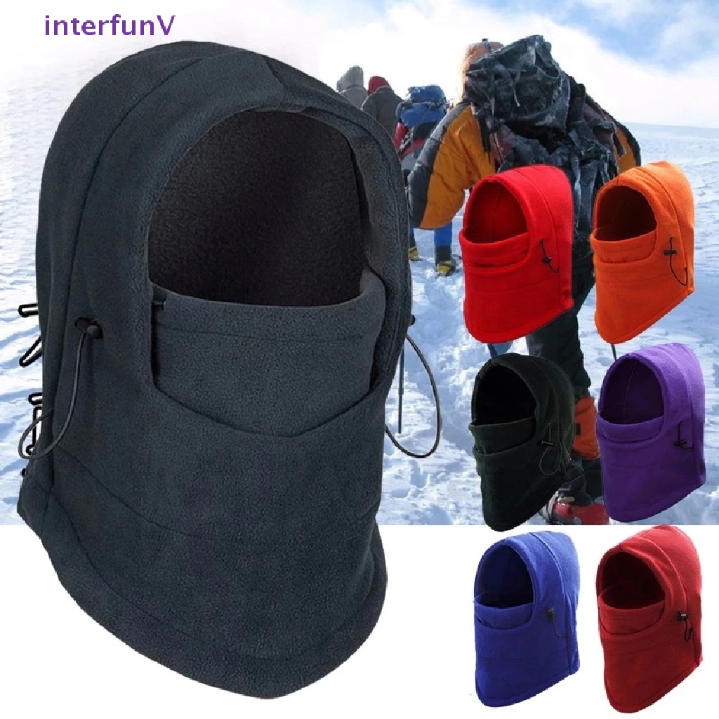 [InterfunV] Mũ Balaclava Lót Lông Cừu Giữ Ấm Chống Nước Có Khăn Choàng Cổ Giữ Ấm Chống Gió Đi Xe Ngoài Trời Mùa Đông Cho Nam Và Nữ [