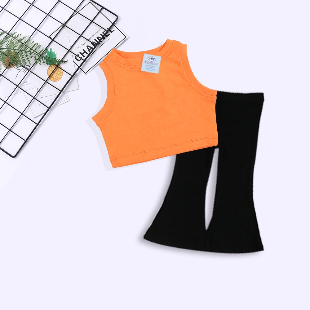 Quần Dài Bé Gái Ống Loe, Áo Croptop Phối Set Cực Xinh Cho Bé Gái, Set Bé Gái BabyBoo