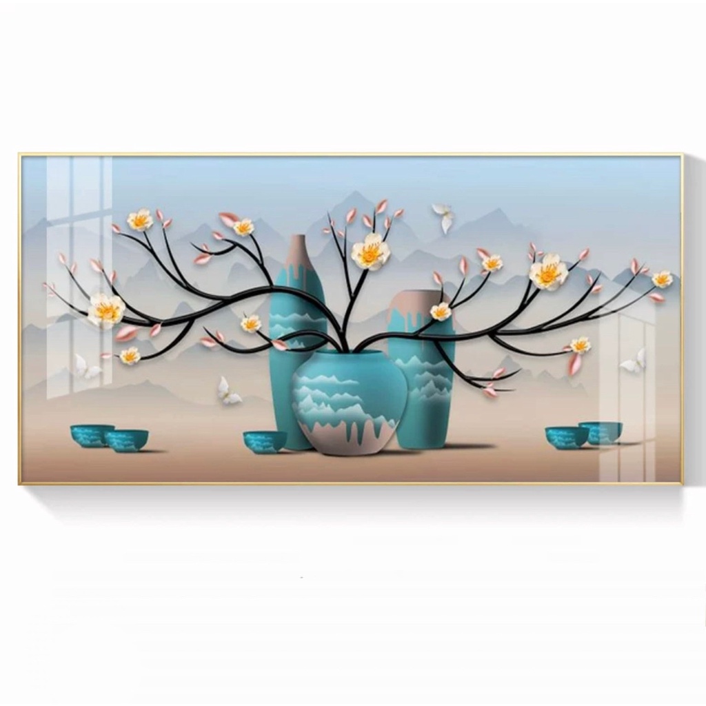 Tranh Treo Tương Tráng Gương Cây Kim Tiền Hưu Tuần Lộc/Treo Phòng Khách Sang Trọng Thu Hút Tài Lộc May Mắn Cho Gia Chủ