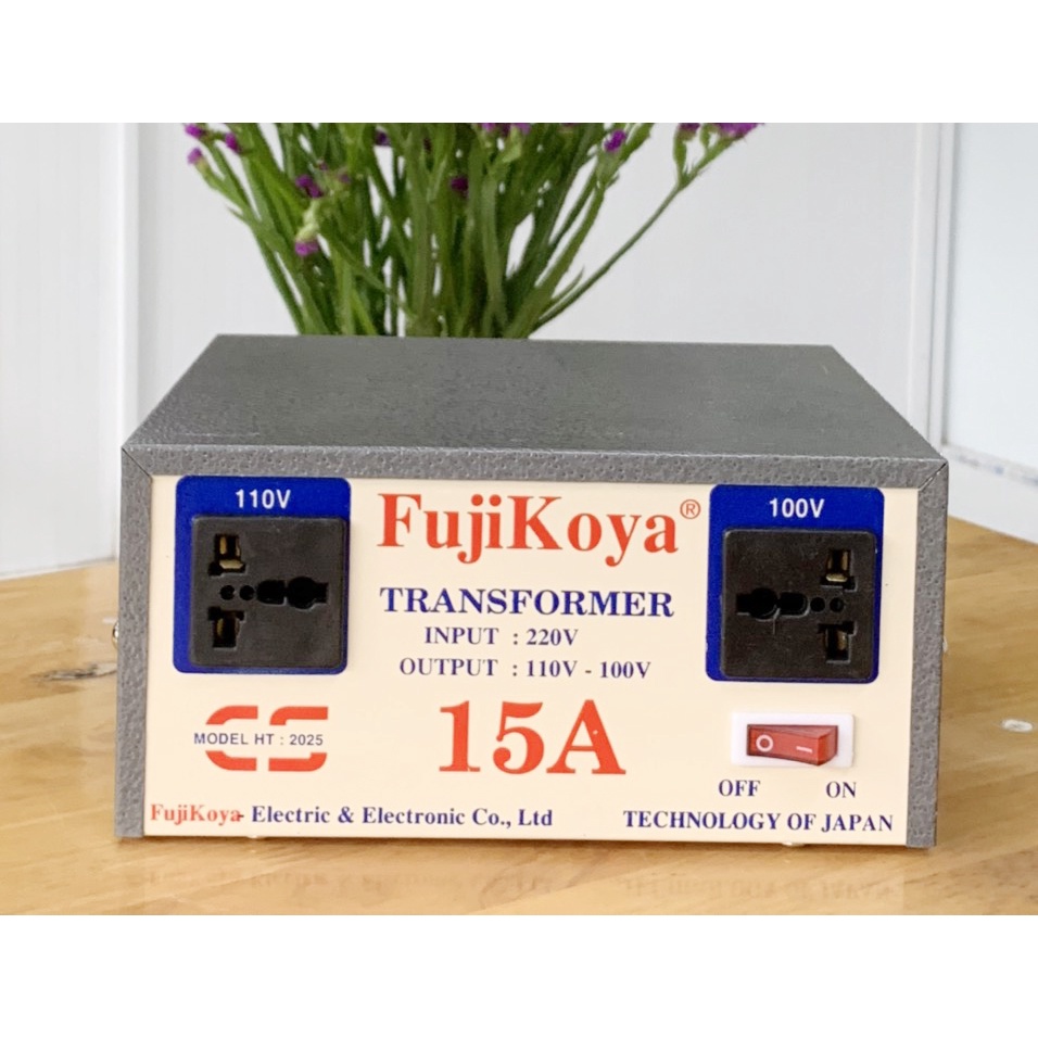 Biến Áp 1.5Kw Chính Hãng FujiKoya Chuyển Điện 220V Ra 110V, 100V Công Suất 15A