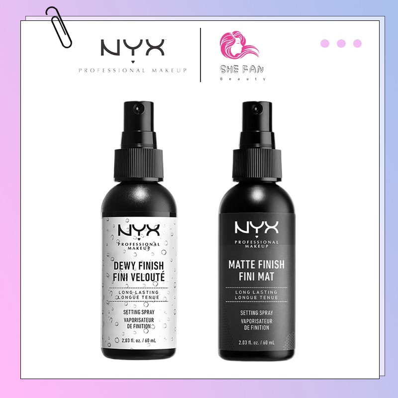 NYX Makeup Setting Spray dành cho da dầu, da khô 60ml Giữ lớp trang điểm lâu trôi không thấm nước không thấm mồ hôi
