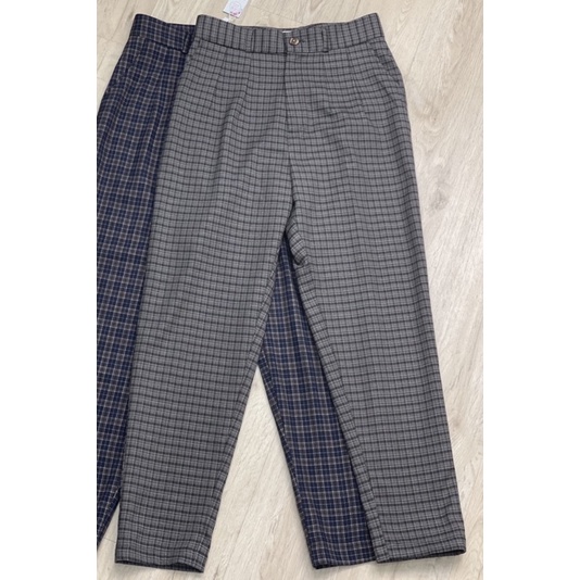 Quần Baggy Công Sở Kẻ Caro Màu Mới LÁ IN HOA Xanh Than, Nâu Ghi, Nâu Ghi Caro, Kẻ Đen, Nâu Xanh Kẻ Nhí, Kẻ Ghi Sáng