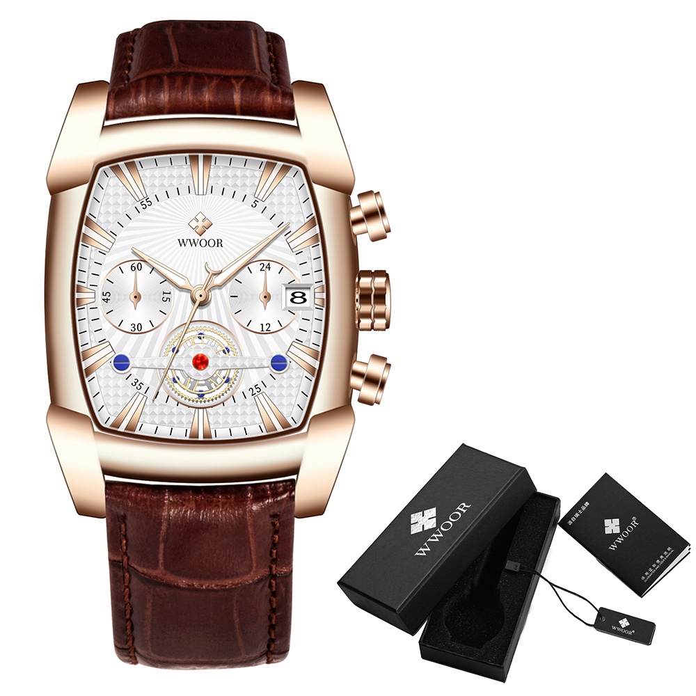 Đồng Hồ Quartz WWOOR Dây Đeo Da 8843