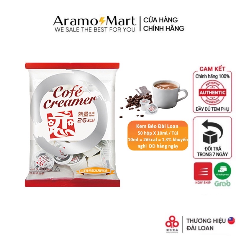 Kem Béo Coffee Creamer Creation Food Đài Loan (1gói gồm 50hộp / 1hộp 10ml)