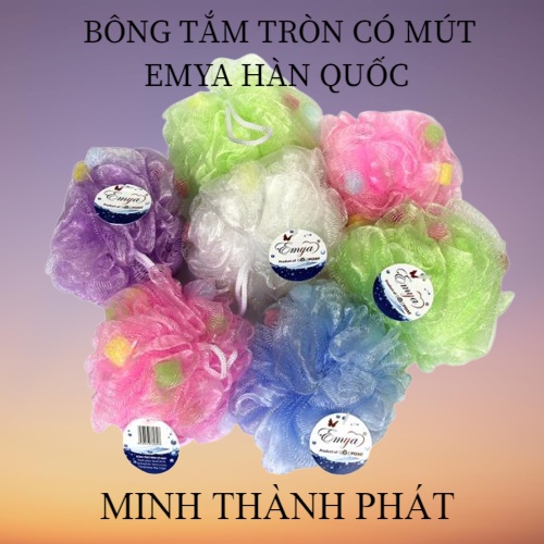 Bông tắm tròn có mút Emya Hàn Quốc