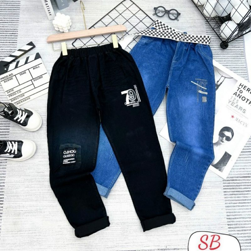 25-38kg Quần bò jeans dài bé trai size đại chất jeans mềm co giãn Link1