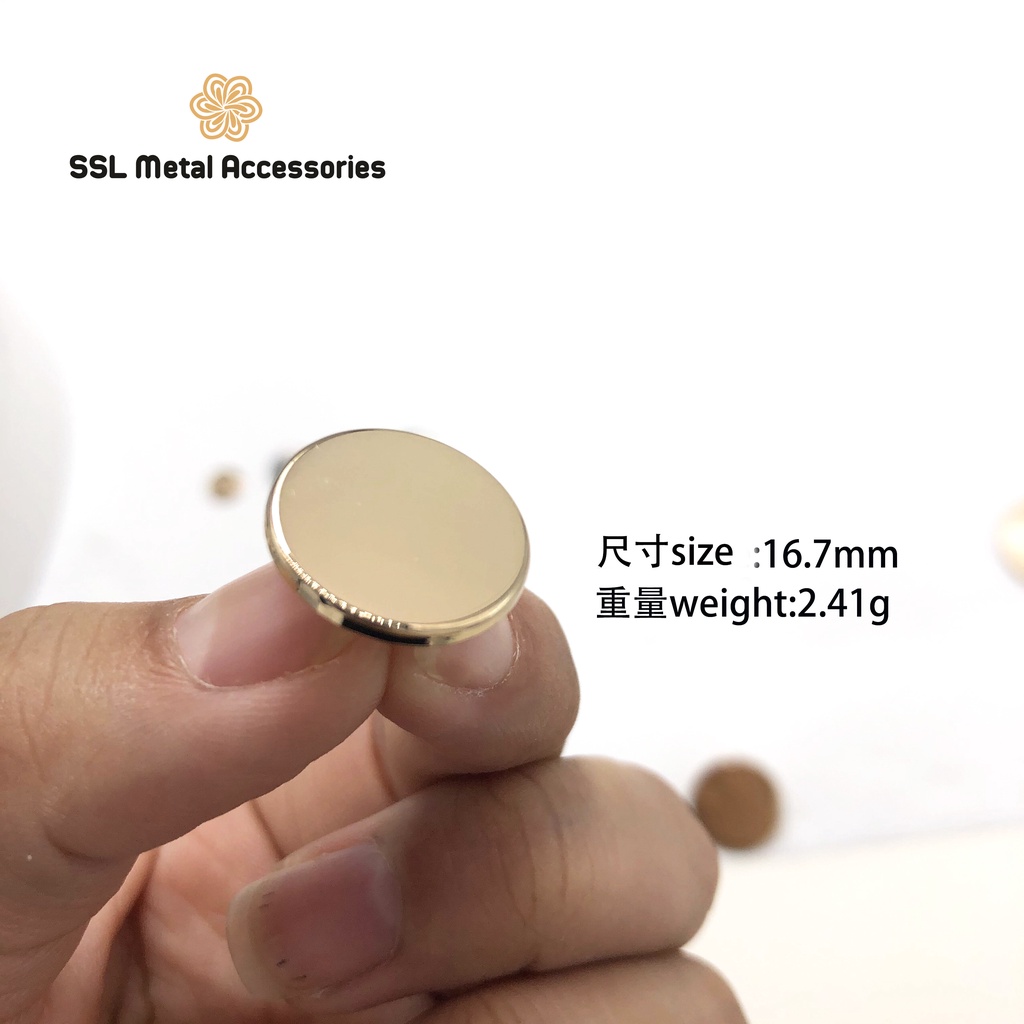 Cúc áo kim loại thời trang mới mặt trơn cao cấp dành cho áo vest, sơ mi có chân HS-PJ02 nhiều kích thước
