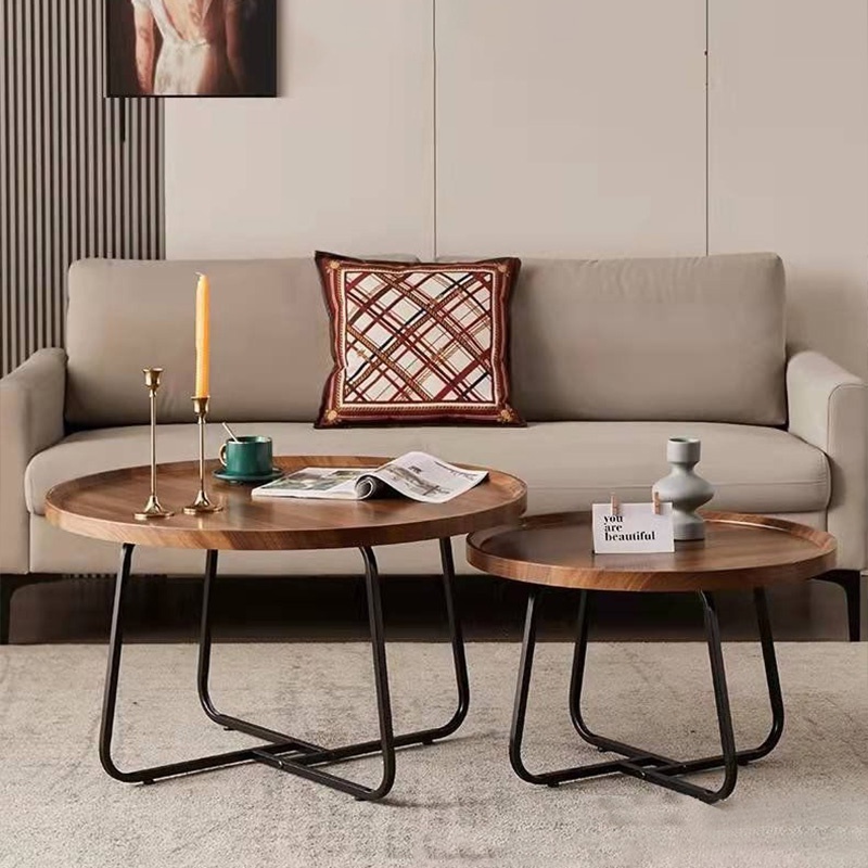 Nafenai Bàn cà phê hình tròn phong cách Bắc Âu hiện đại đơn giản sang trọng dành cho phòng khách | BigBuy360 - bigbuy360.vn
