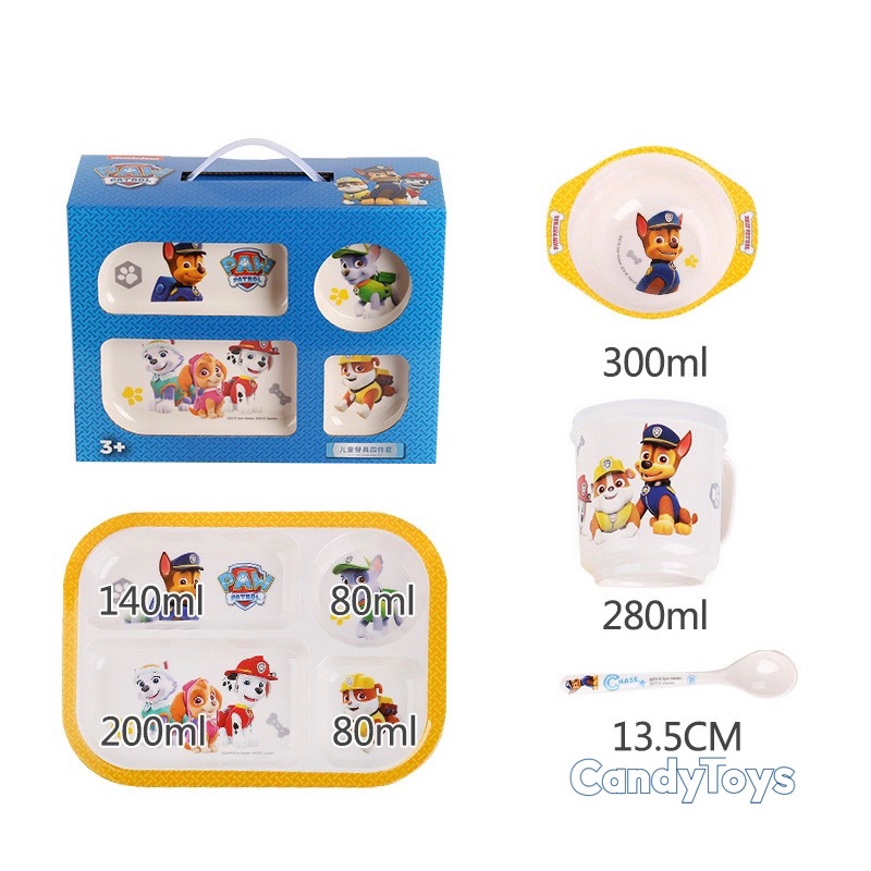 CHÉN - LY - KHAY ĐỰNG THỨC ĂN CHO BÉ BẰNG NHỰA MELAMIN HÌNH DOREMON/ CHÓ CỨU HỘ DỄ THƯƠNG - DÀY DẶN