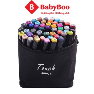 Bút màu marker 48 cây Touch 2 đầu ngòi to nhỏ, Đồ dùng học tập cho bé