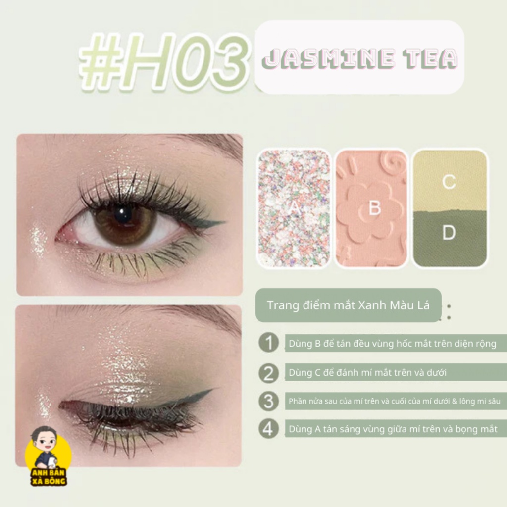 Bảng Phấn Mắt 4 ô Nhũ Lì HOLD LIVE 4-Color Eyeshadow Palette HL584
