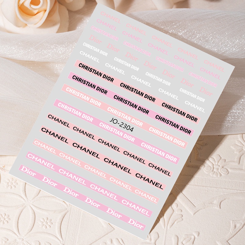 Sticker miếng dán móng nail logo thương hiệu sang trọng