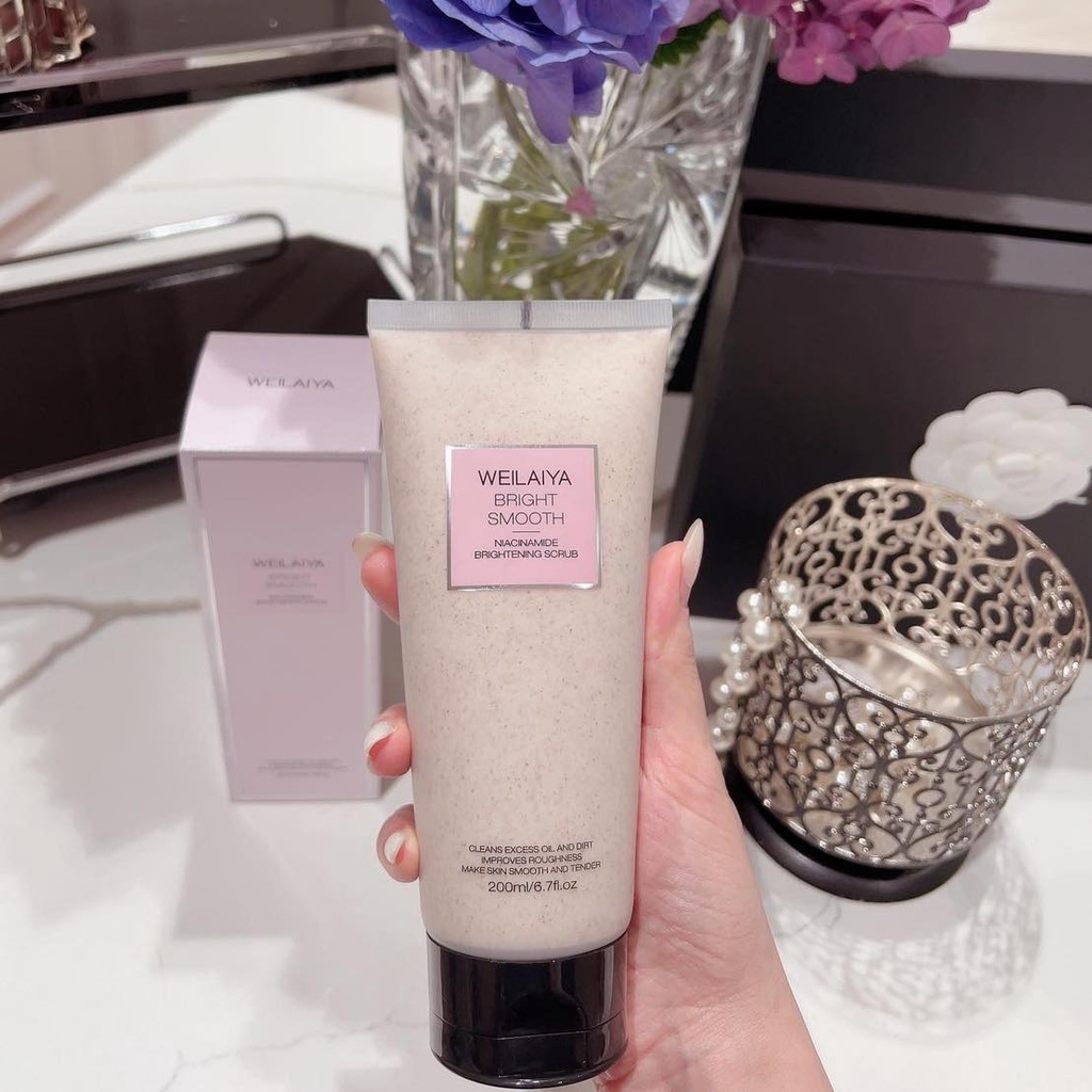 Kem Ủ Trắng Body Weilaiya Bright Smooth Tẩy Tế Bào Da Chết Body, Mặt An Toàn Cho Mọi Loại Da 200ml