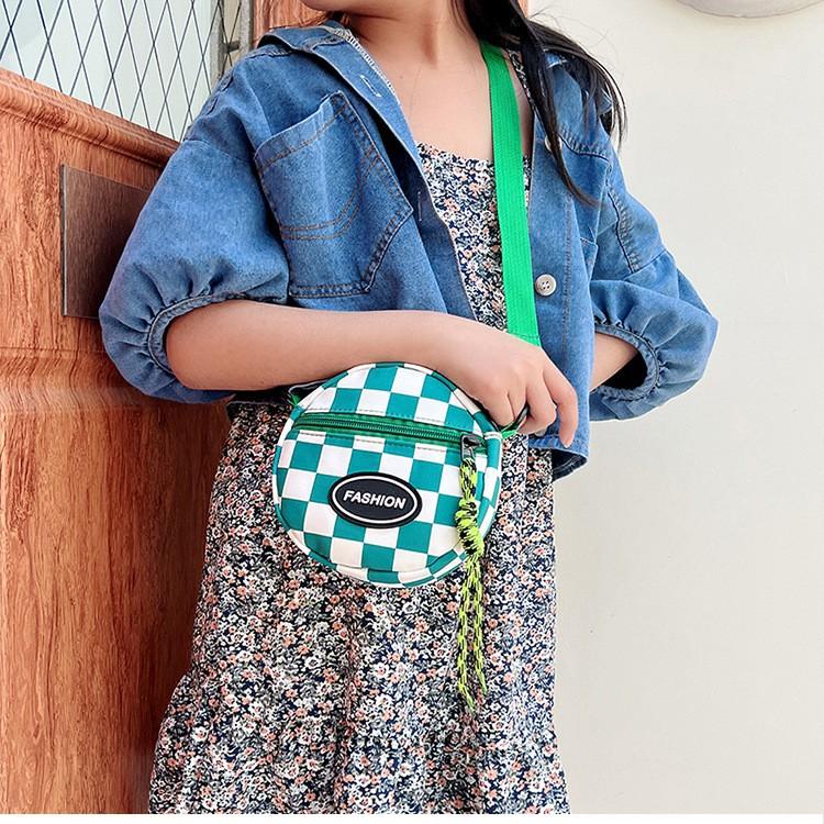 PVN55430 Túi Đeo Chéo Mini Hình Tròn Họa Tiết Kẻ Sọc Dành Cho Bé Trai Và Bé Gái Giá Rẻ