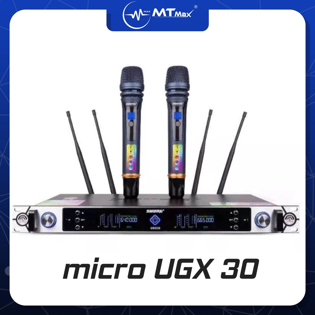 Micro không dây UGX30 hát karaoke gia đình sân khấu - có tự ngắt. Độ nhạy cao, bắt sóng xa, chống hú rít