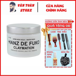 Sáp vuốt tóc hanz de fuko claymation 56gr - new 2023 + tặng lược chabao