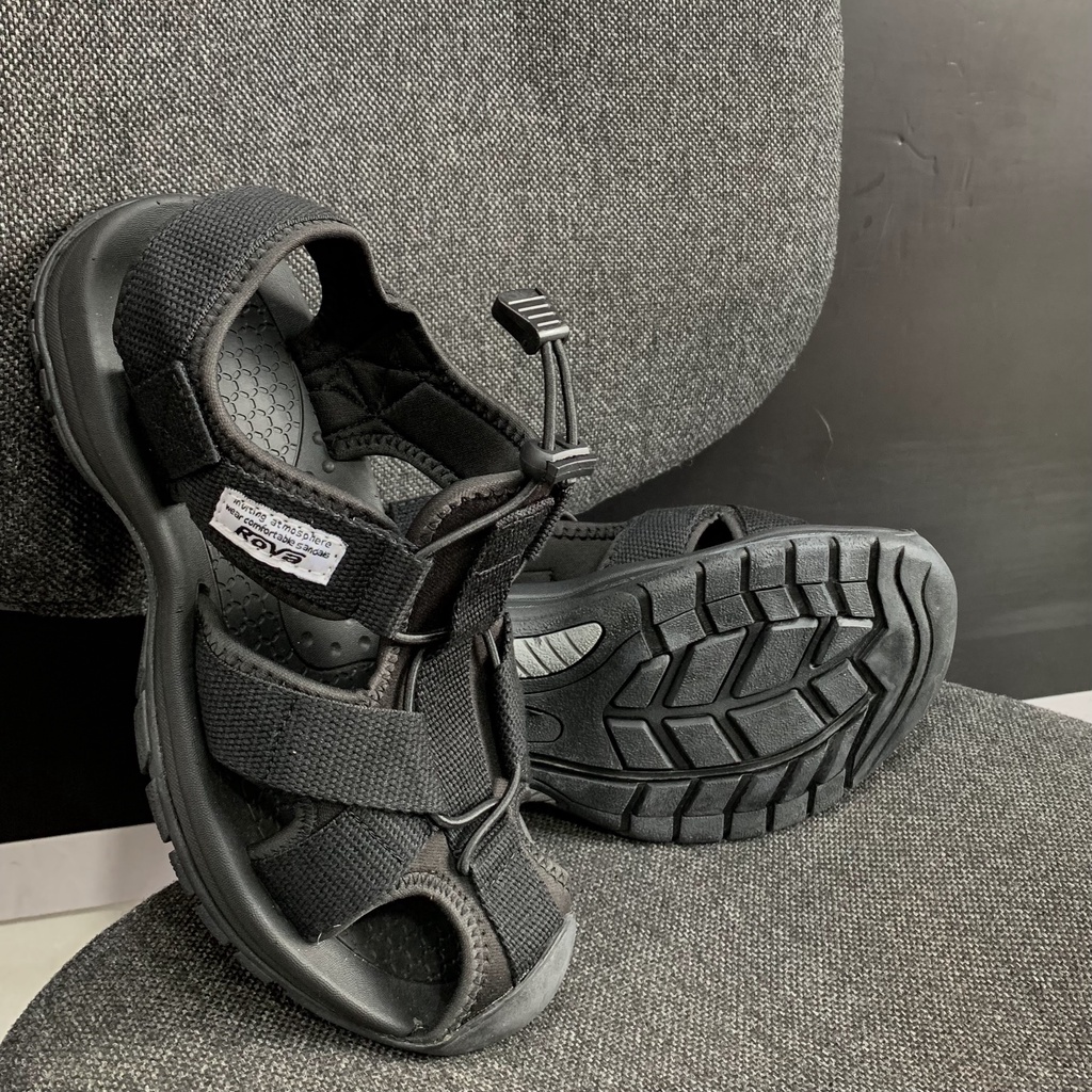 Giày Sandal Bít Mũi Nam Đế Đúc Hiệu Rova - RV626 Đen Đen