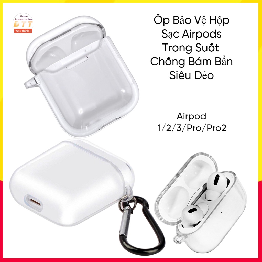 Case airpod 2 trong suốt,case airpod pro trong suốt,vừa bảo vệ tai nghe,vừa giữ nguyên nét đẹp,chống va đập,sử dụng tốt.
