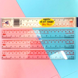Combo 5 Cây Thước Dẻo 20cm WinQ C20, Nhựa Dẻo Cao Cấp, Độ Bền Lâu