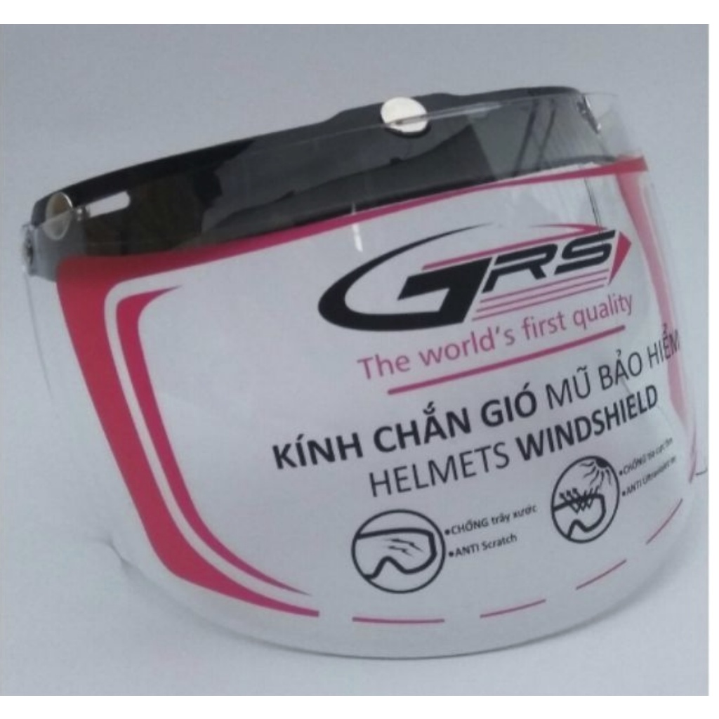 Kính Flat Gắn Mũ Bảo Hiểm 3/4 - Che Full Mặt