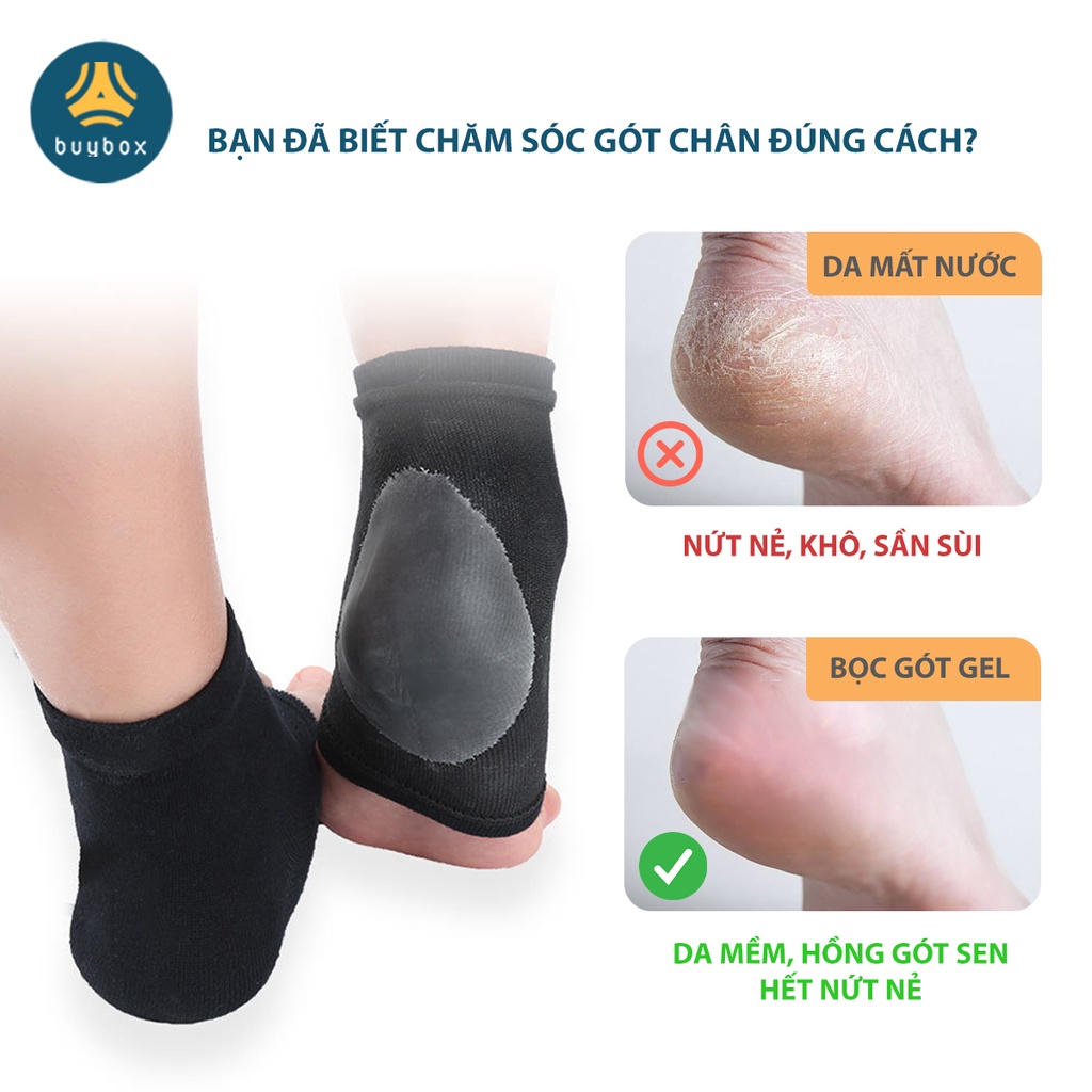 Vớ cotton có gel bảo vệ gót, chống thốn gót chân dùng tập yoga, nhảy múa, đi hoặc đứng thời gian dài - Buybox - BBPK288