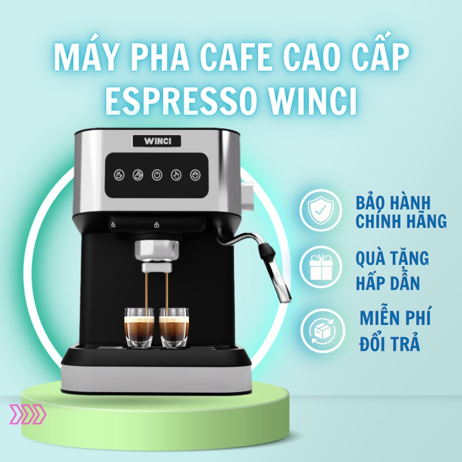 Máy pha cafe cao cấp Espresso Winci, Máy pha cà phê tự động nhập khẩu từ Ý bảo hành 24 tháng