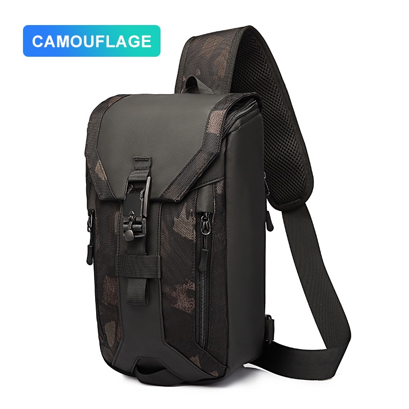 Balo chéo OZUKO Messenger thời trang màu lính - Chính hãng đựng máy ảnh, điện thoại - Du Lịch, Chống Thấm Nước