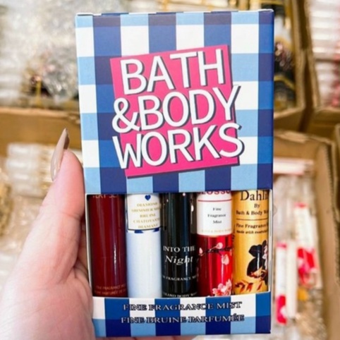 Set 5 ống nước hoa Body mist Bath And Body Works  Size mini - Nhiều mùi ngẫu nhiên