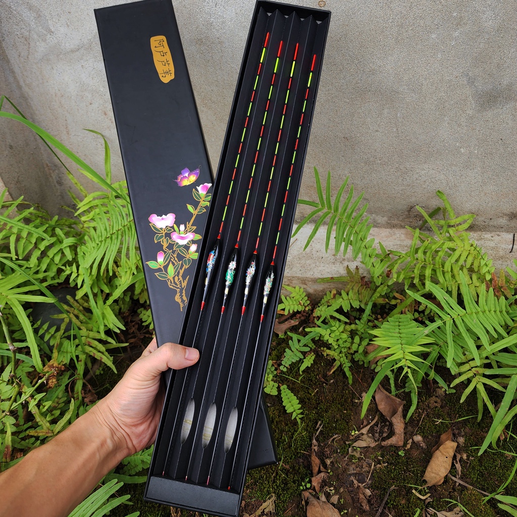 Hộp phao câu đài Nano hoa tứ quý đầy đủ thông số, nhạy cá tín hiệu chuẩn HP7