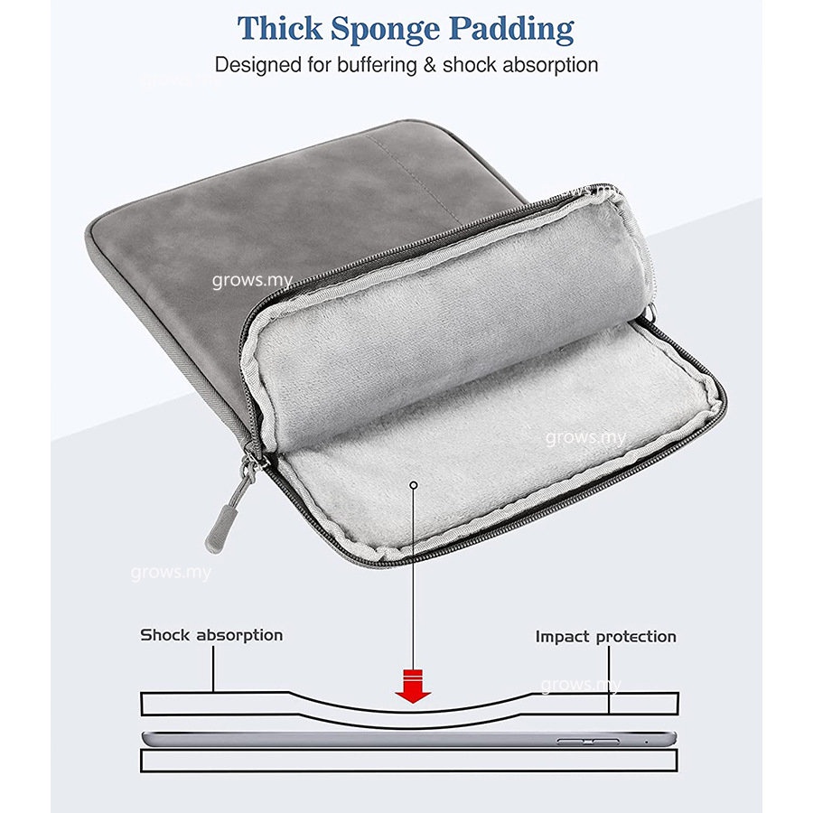 Túi Đựng Máy Tính Bảng Chống Sốc Có Khóa Kéo Cho iPad 9.7 2017 / 2018 Air Air2 iP 7 / 8 / 9 / 10 10.2 4 5 pro 11 M2