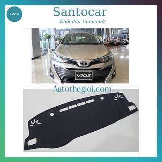 Thảm taplo Vios, thảm chống nóng taplo Toyota Vios 2020 -2022 chất liệu da vân canbon- Santocar