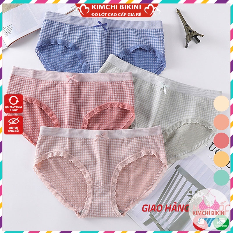 quần lót nữ cotton mẫu mã đa dạng nhiều màu sắc chị em tha hồ chọn KIMCHIBIKINI quần lót cotton nữ vải mềm mát QL008