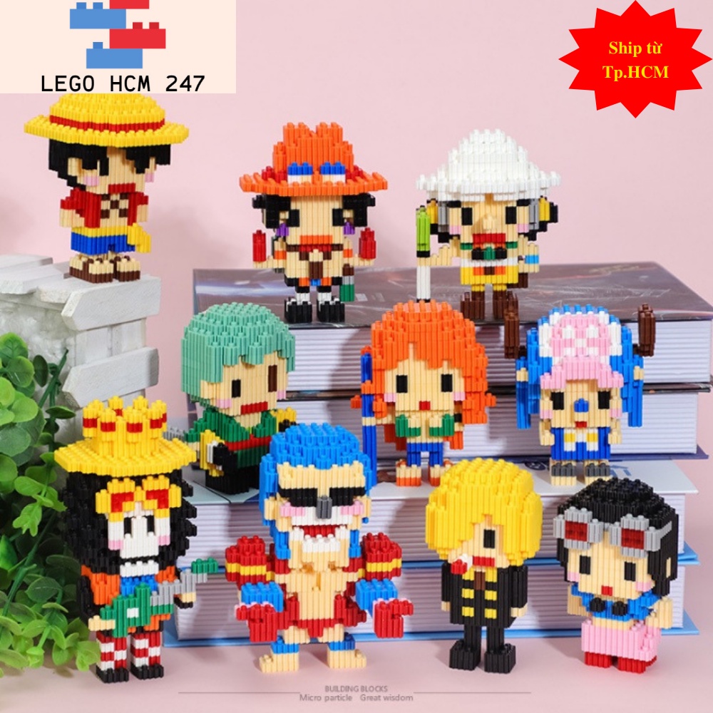 Lego Mini One Piece Vua Hải Tặc Full Bộ 10 nhân vật, Đồ Chơi Lắp Ráp 3D Mini Nhân Vật Vua Đảo Hải Tặc Luffy, Chopper,Ace