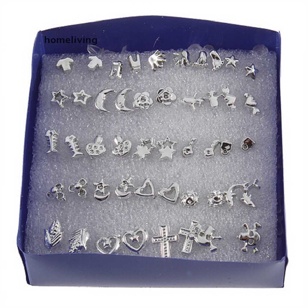 Set 24 Đôi Bông Tai Mạ Bạc Nhiều Kiểu Dáng Thời Trang Cho Nữ