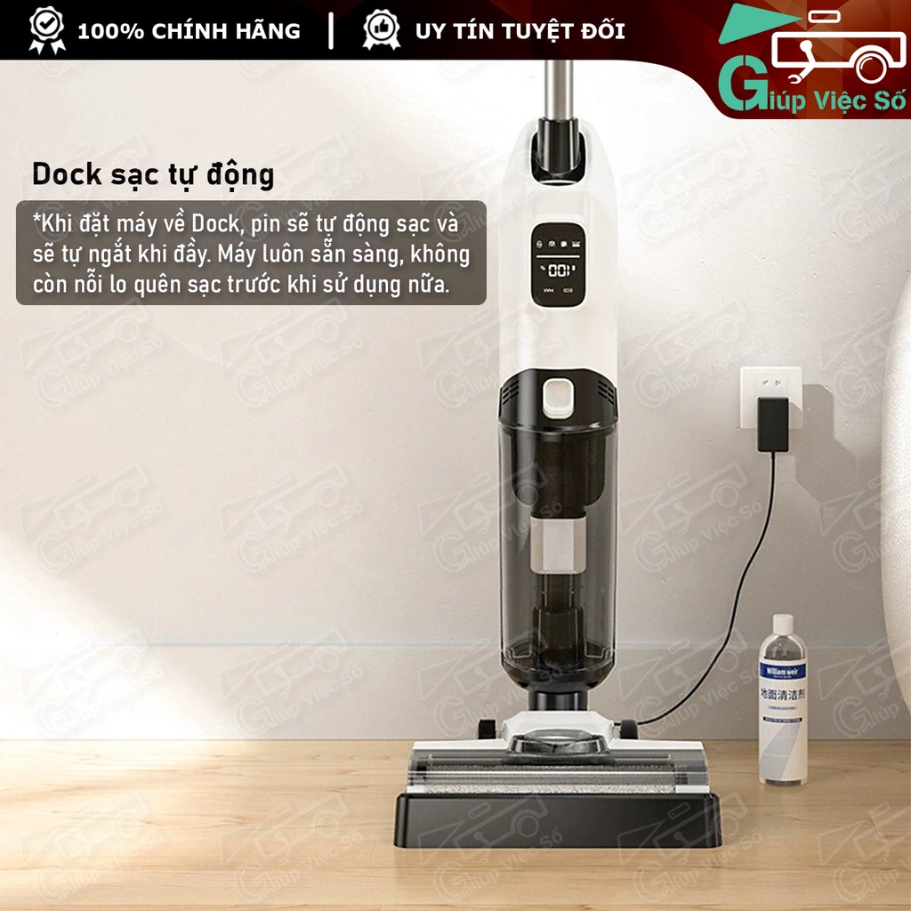 Máy Hút Bụi Lau Nhà Chà Sàn Không Dây TỰ GIẶT GIẺ 3in1 GT8 - Máy Hút Bụi Khô Ướt Cầm Tay