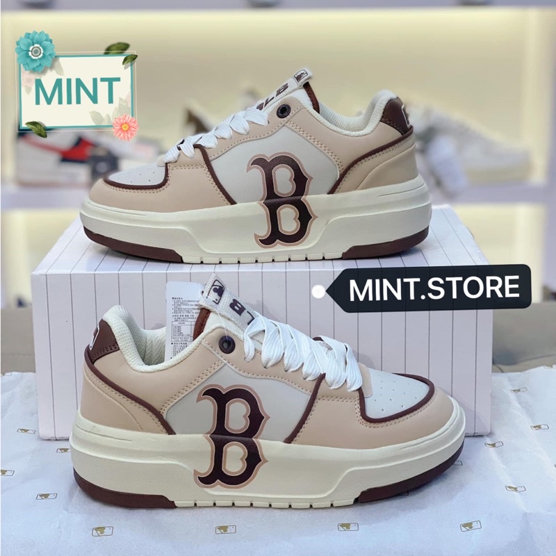 Giày thể thao sneaker liner nâu kem chữ B