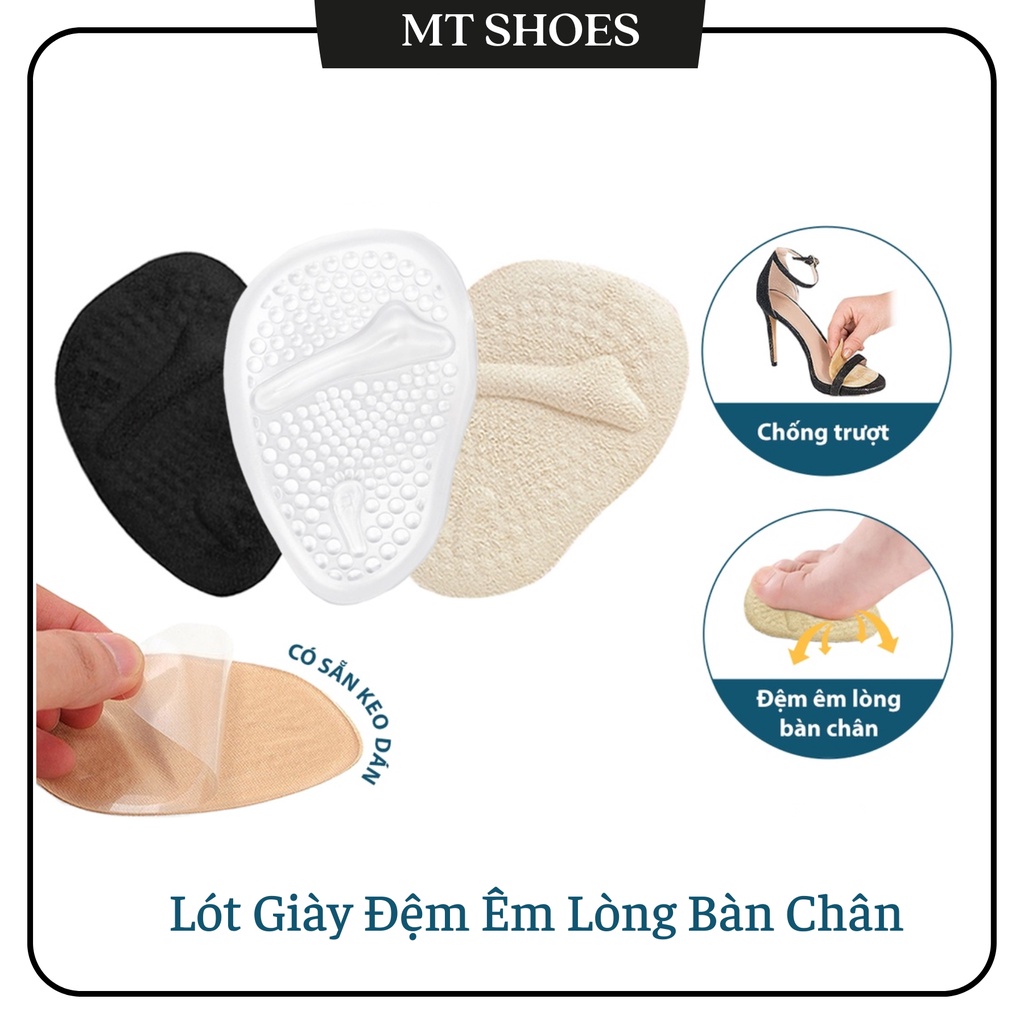 Miếng lót giày cao gót, sandal chống trượt đệm êm mũi chân, giảm đau ngón chân khi mang giày cao có keo dán cố định
