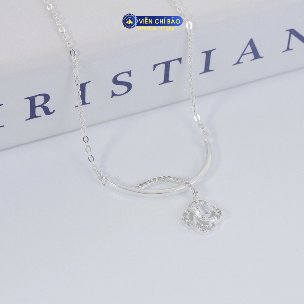 Dây chuyền bạc nữ cành hoa chất liệu bạc 925 thời trang phụ kiện trang sức nữ Viễn Chí Bảo D400857